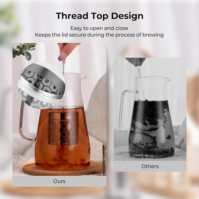 Stainless Steel Large Tea Infuser for Loose Leaf Tea & Spice Ball | Tea Strainer Extra Fine Mesh Large Tea Ball 2” x 2.8” Loose Leaf Tea Steeper for Teapot Pitcher Cup Mug Bottle Kettle