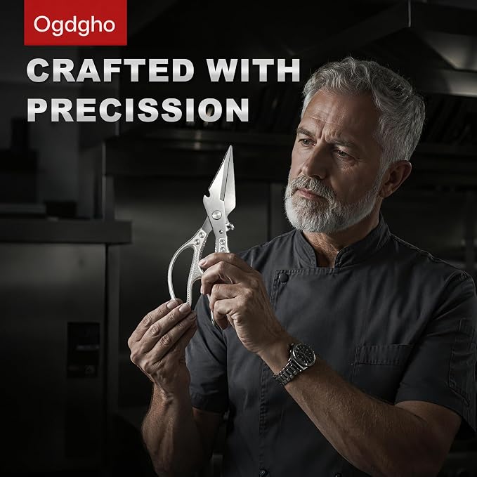 Heavy Duty Kitchen Shears for Food, Kitchen Scissors All Purpose, Stainless Steel Cooking Scissors for Bone, Meat, Poultry, Chicken, Vegetable & Seafood Cutting, Dishwasher Safe