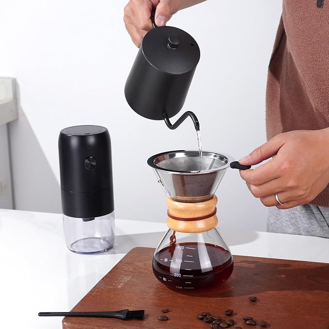 Pour Over Coffee Set with Coffee Scale and Coffee Bean Grinder Electric | All in One Coffee Maker Set, Pour Over Coffee Dripper and V60 Coffee Filter, Coffee Brewing Kit, Gift Set for Birthday