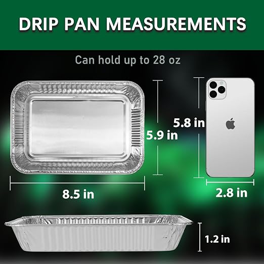 35 Pack Grill Drip Pans Compatible Weber 6415 - Grill Accessories for Weber Spirit, Genesis, Traveler, Q Series, Disposable Aluminum Foil Grease Tray Liners 8.5" X 6"