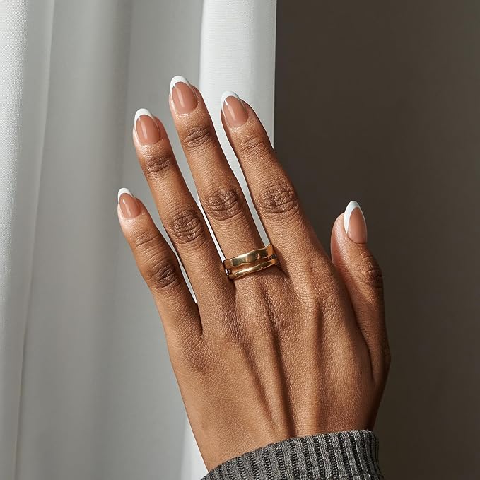 BTArtboxnails XCOATTIPS White French Tip Press On Nails, XS Oval, Brown | Lamp-Curable, 4-Week Wear, Salon Quality Value at Home, Natural Nail Look, Easy-to-Apply for Beginners, 160Ct Nail Tips Only