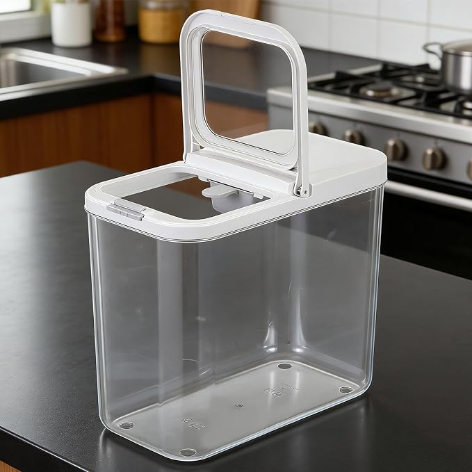 Pet Food Storage Container with Lid & Scooper 10-15lbs/12L Dog Food Storage Container Clear Airtight Cat Food Storage Container BPA Free Dog Treat Container Store Dry Food for Pantry Kitchen