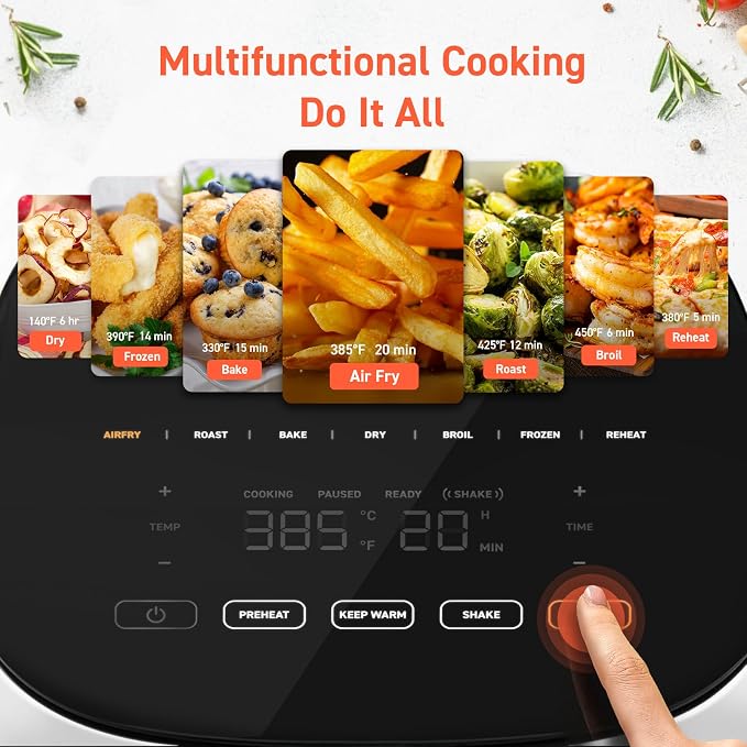 Cosori Air Fryer Pro LE 5 Qt with 20PCS Paper Liners, 9 Functions, White