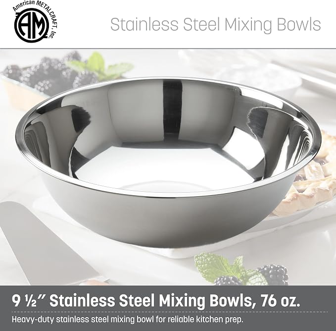 American METALCRAFT, Inc. 3 qt Stainless Steel Mixing Bowl, Silver