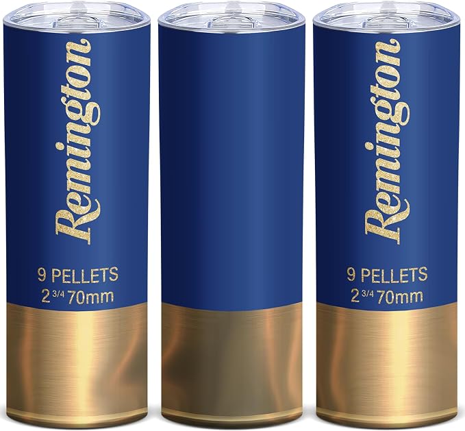 TUMBTU Blue Shotgun Shell 20oz Skinny Tumbler,Funny Travel Mug for Men | Coffee Cup Gift for Men,Hunters,Outdoors,Christmas,Birthday,Stainless Steel Insulated,Include 1 Tumbler and 1 Lid