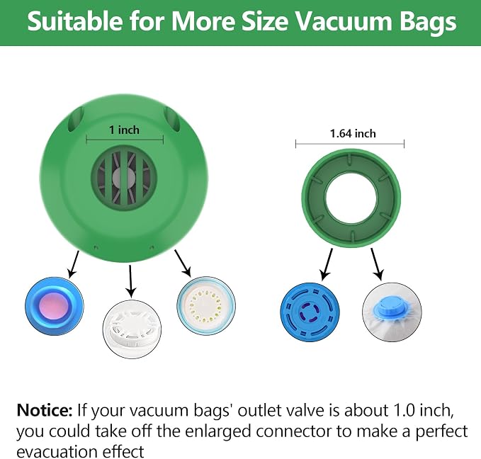 Travel Electric Vacuum Pump for Vacuum Storage & Seal Bags, Green | Portable Vacpack Air Pump for Compression Clothing Blanket Luggage(Storage Bag Not Included)