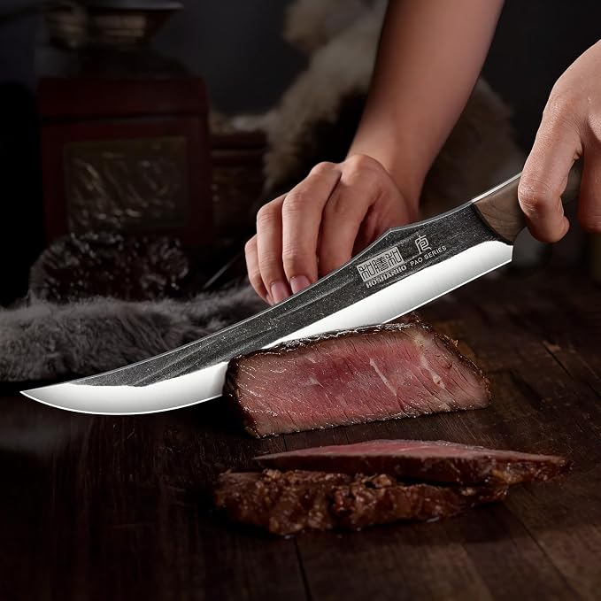 HOSHANHO Butcher Knife Set, 3PCS Knife Set of Meat & Slicing & Boning Knife | Ultra Sharp Kitchen Knife Set, Hand Forged High Carbon Steel Knives Set for Home & Camping & BBQ Gift with Men