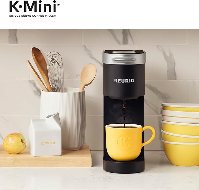 Keurig K-Mini Single Serve K-Cup Pod Coffee Maker, 6 to 12oz Brew size, with Cord Storage, Perfect for Small Spaces, Black | Cord Storage, Small Spaces