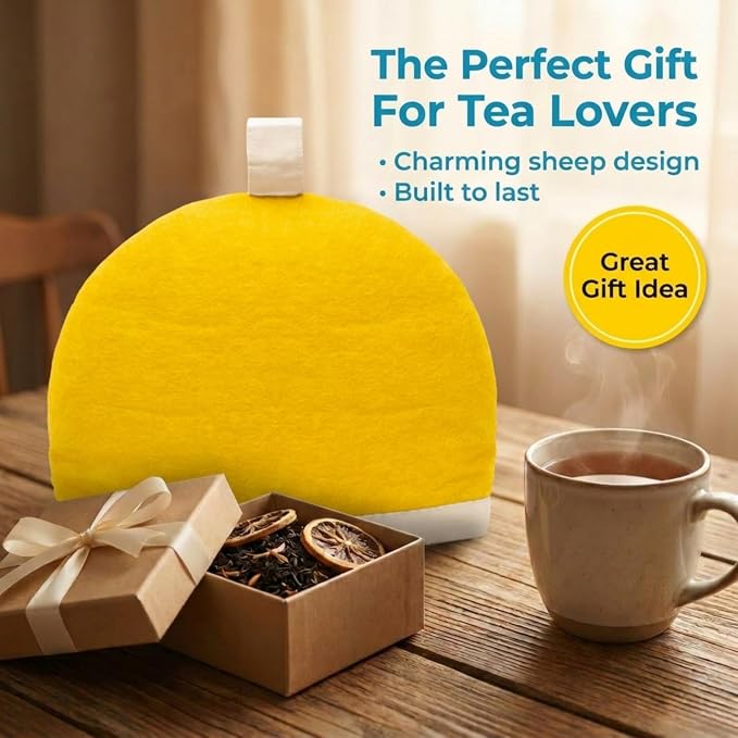 Glaciart One Wool Teapot Cozy Kettle Cover | Dome Shaped Large Tea Cosy, Kettle or French Press | Handmade & Needle Felted from Natural Wool | Warms Up to 2 Hours | Great as Gift