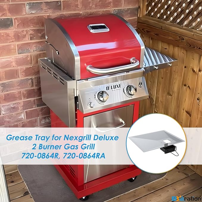 Grease Tray with Catch Pan for Nexgrill 2-Burner Replacement Parts 720-0864R, 720-0864RA, Drip Pan for Nexgrill 2 Burner 720-0864RA Grease Tray Replacement