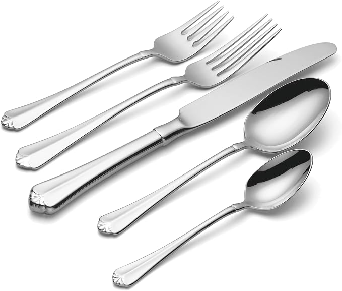 Oneida Juilliard 20-Piece 18/10 Silverware Set for 4, Flatware | silver, dishwasher safe | includes knives, forks, and spoons | heavy duty, cutlery set, utensil set, wedding silverware