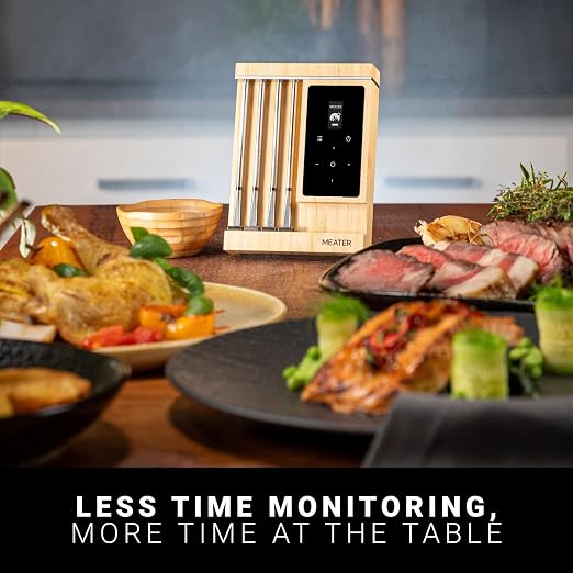 MEATER Pro XL WiFi & Bluetooth Meat Thermometer, 4-Probe, 1000°F, Accurate | Bluetooth & WiFi, 1000°F heat resistance, certified accuracy. For BBQ, oven, grill, smoker, air fryer, sous vide, deep fryer.