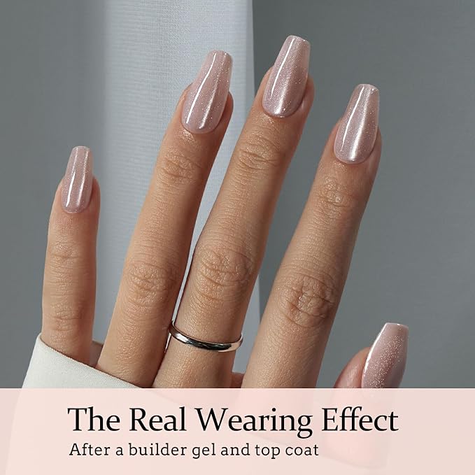 BTArtboxnails XCOATTIPS Cat Eye Press On Nails, Short Coffin, Falling Star | Lamp-Curable 4-Week Wear, Salon Quality Value at Home, Natural Nail Look, Easy-to-Apply for Beginners, 1606ct Nail Tips Only