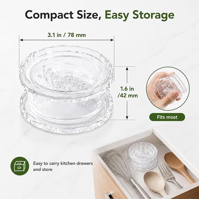 Transparent Manual Garlic Twister & Mincer, 2-Pack Multi-Functional Grinder for Garlic, Onion, Ginger, Herbs, Nuts, Impact Resistant Kitchen Gadget