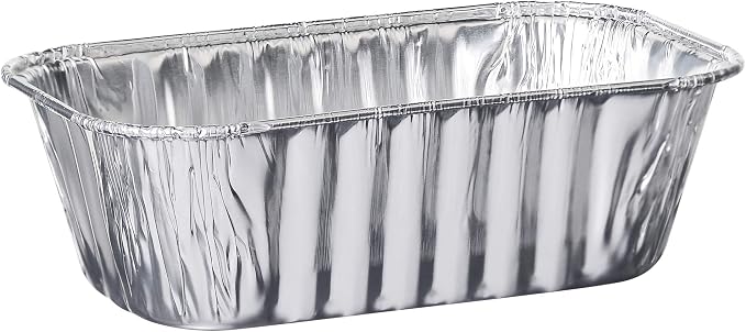PLASTICPRO 1 Lb Disposable Loaf Pans Aluminum Tin Foil Meal Prep 100 Pack