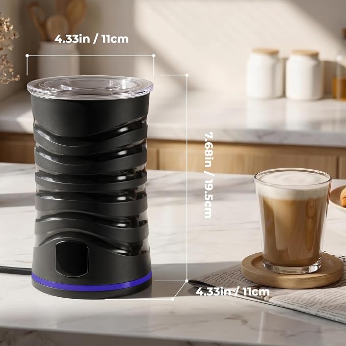 Large Capacity Milk Frother 430ml, 4-in-1Electric Milk Steamer and Frother | 130s Fast Frothing, Stainless Steel Coffee Frother, Hot and Cold Foam Maker for Latte Coffee Macchiato Hot Chocolate