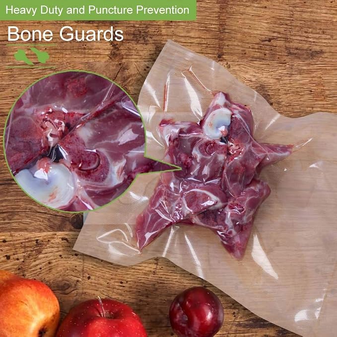 MakMeFre 100 Quart 8x12Inch Vacuum Sealer Bags for Food Storage | BPA Free PreCut Food Grade,Commercial Grade,Heavy Duty Vacuum Food Freezer Bags,Great for Sous Vide Vacuum Sealer