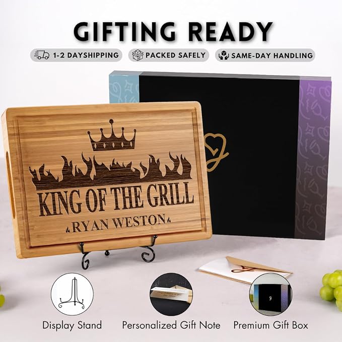 Personalized Gifts for Men Custom Engraved Cutting Board BBQ & Grilling Gift, Unique Grill Master Gift for Dad, Husband, or Father in Law Perfect Birthday or Christmas Gift for Men 2026