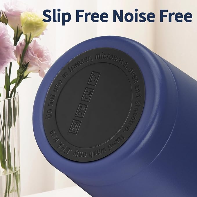 MEZMUT 20oz Insulated Tumbler Travel Coffee Mug with Lid Straw(Navy Blue,1) | 18/8 Stainless Steel Double Wall Vacuum Spill Proof Metal Insulated Tumbler with Daul Lid and Straw, Hot or Iced Coffee Cup