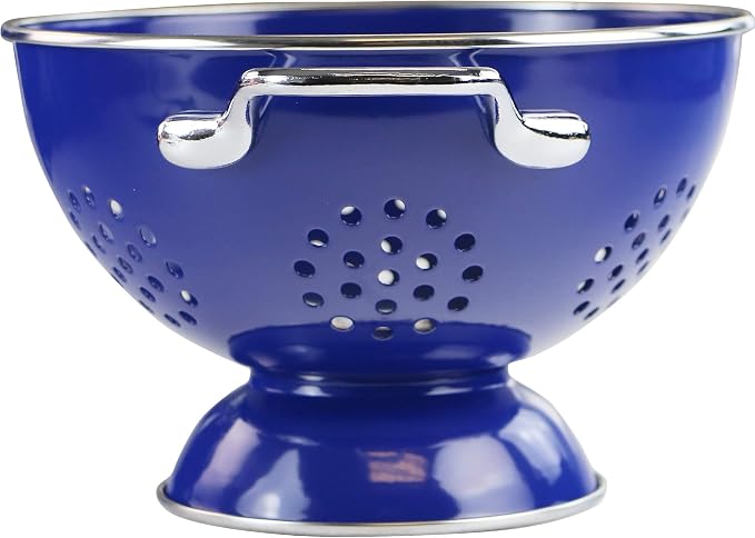 Calypso Basics by Reston Lloyd Powder Coated Enameled Colander, 1.5 Quart, Indigo,8705