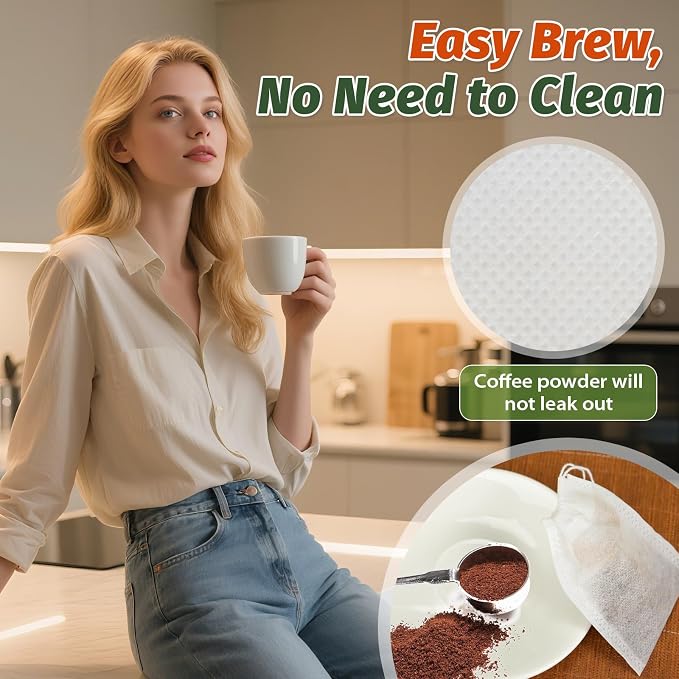 Empty Tea Bags for Loose Leaf Tea, 300Pcs Disposable Tea Infuser Sachets | Fillable Tea Filter Bags with Cotton Drawstring(3.54"X 2.75"), Widely Used for Stewing or Brewing Tea, Coffee, Herb, Spice