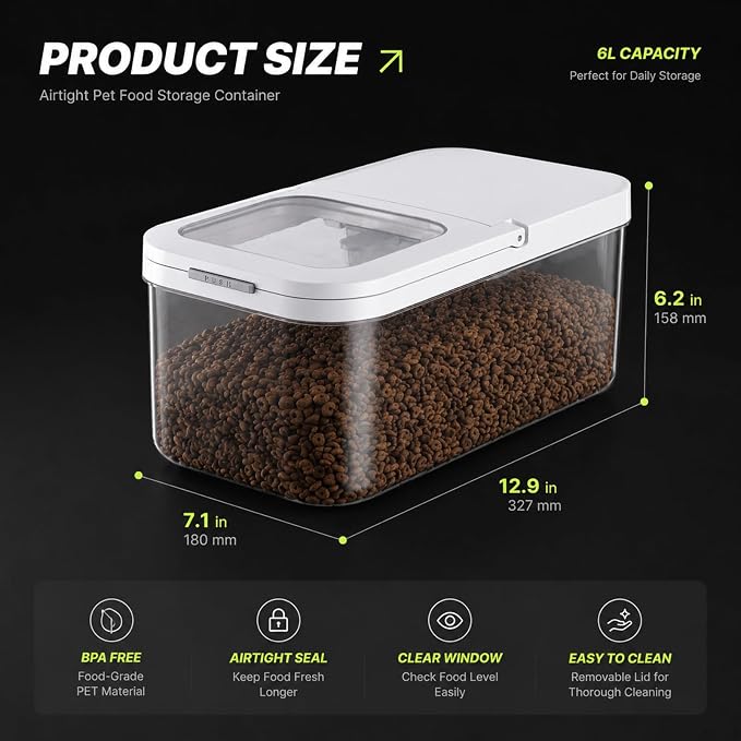Dog Food Storage Container 10 Lbs | Pet Food Storage Containers With Lids & Scooper BPA Free Airtight Storage Containers Store Dry Food For Kitchen Pantry