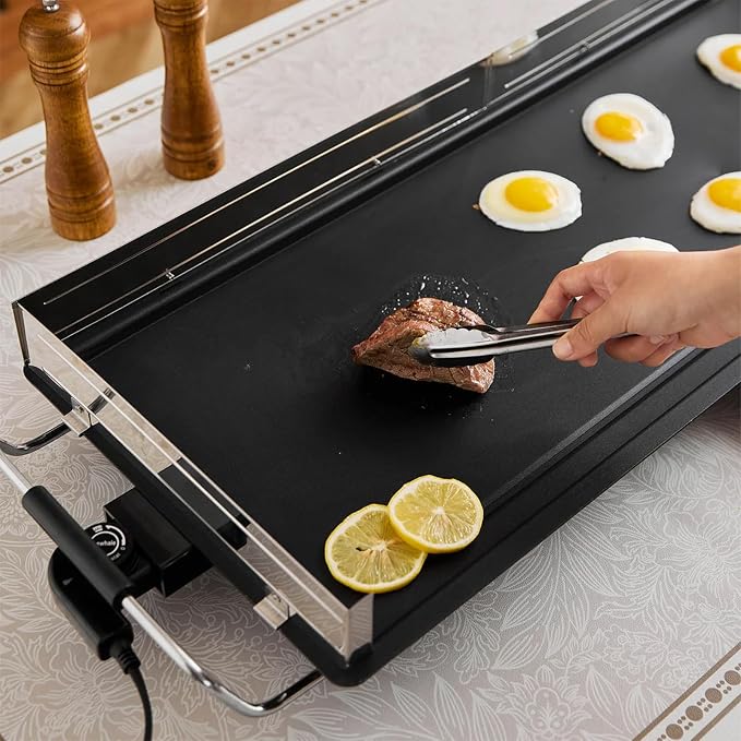 AEWHALE 35" Electric Nonstick Extra Large Griddle Grill,3m Cable | Detachable for Easy Cleaning, Extra Wide,Teppanyaki Grill BBQ,Adjustable Temperature
