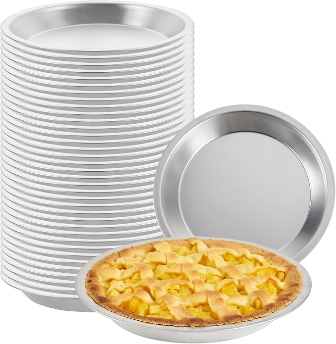 Restaurantware Aluminum Pie Pan 72 Count 10 Inch Round 1.25 Inch Deep Oven-Friendly Pie Tin, Lightweight Baking Pan, Silver Plate for Quiche, Fruit Pies, Home And Commercial Kitchens