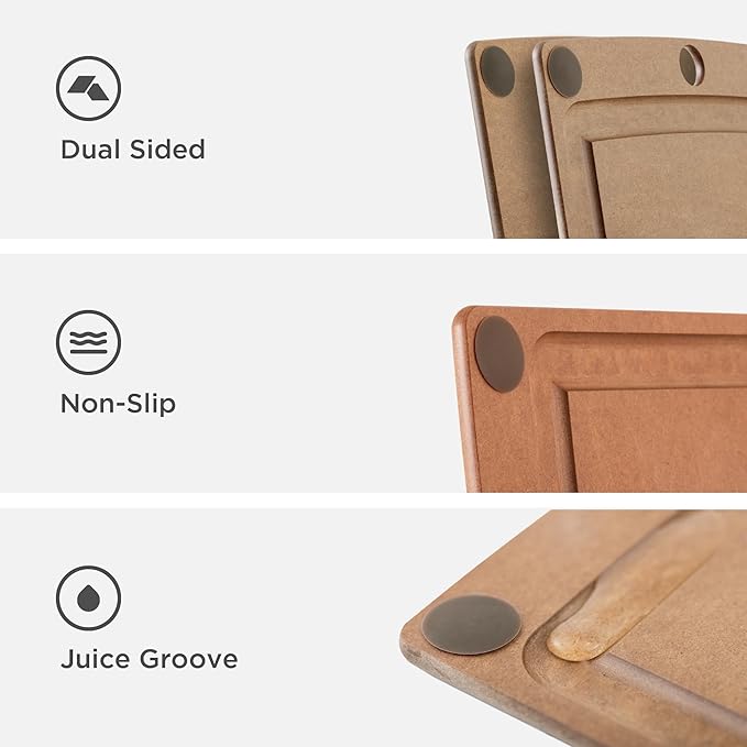 Epicurean All-In-One Cutting Board with Non-Slip Feet and Juice Groove - Non-toxic, Dishwasher Safe, Made in the USA, 17.5" x 13", Nutmeg
