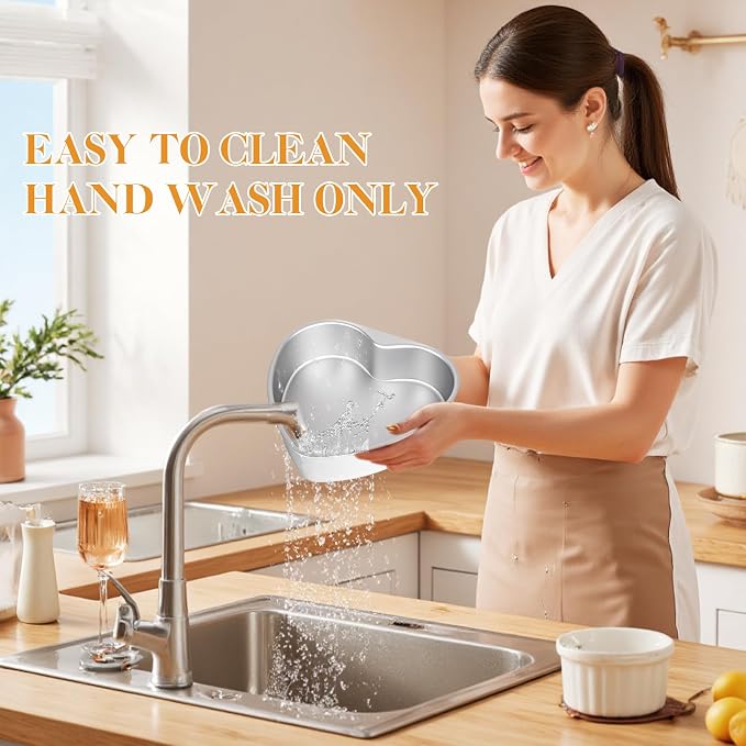 6 Inch Heart Shaped Cake Pans,2 Pack Non-stick Aluminum Heart Pan | Baking Tins with 50 Pieces Parchment Paper,Food-grade Cake Molds,Ideal for Valentine’s Day Birthday Wedding