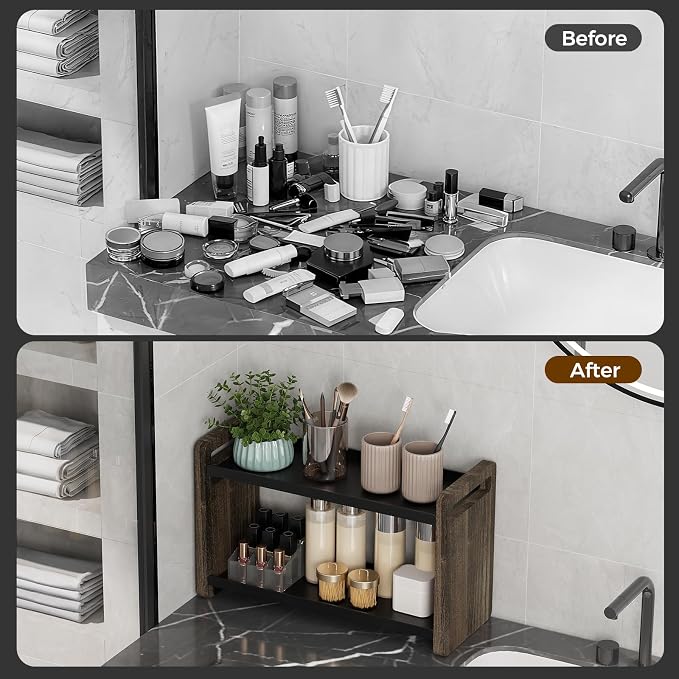 Bathroom Counter Organizer, Bathroom Sink Organizer, Vanity Shelf | Bathroom Organizers and Storage, Bathroom Countertop Organizer, Counter Shelf, Cologne Stand, Perfume Stand, Bathroom Decor