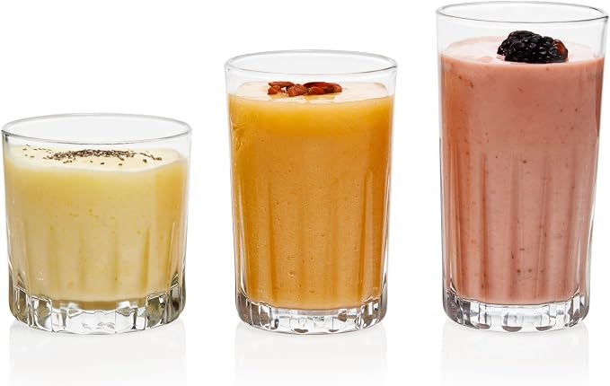 Libbey Brockton Tumbler, Juice and Glasses Drinking Set, Clear, Classic Cut Glass Cups Set of 24, Elegant Dishwasher Safe Barware Glasses for Everyday Use