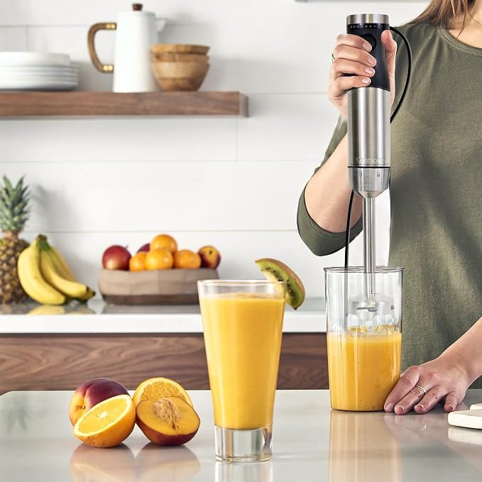 Kenmore Immersion Blender - Handheld Stick Mixer, Electric Hand Blender with Stainless Steel Shaft, Whisk, Variable Speed for Smoothies, Milkshakes, Baby Food, Puree, Batidora de Inmersión