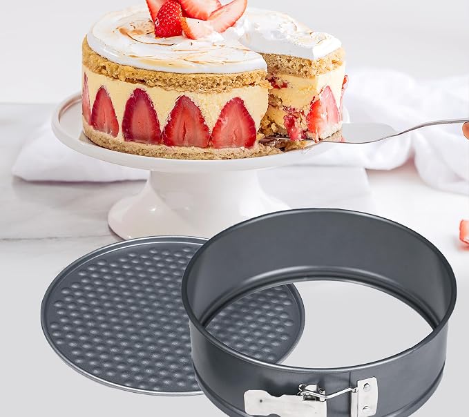 Webake 8 Inch Springform Pan Set for Baking, Nonstick Cheesecake Pan Deep Dish Round Cake Molds with 50 Pcs Parchment Paper Liners