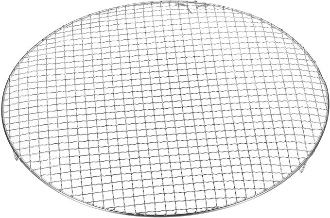 HARFINGTON Round Cooking Rack 15-inch 201 Stainless Steel Cross Wire Barbecue Grill Net with 20mm Legs for Cooking Baking Steaming BBQ