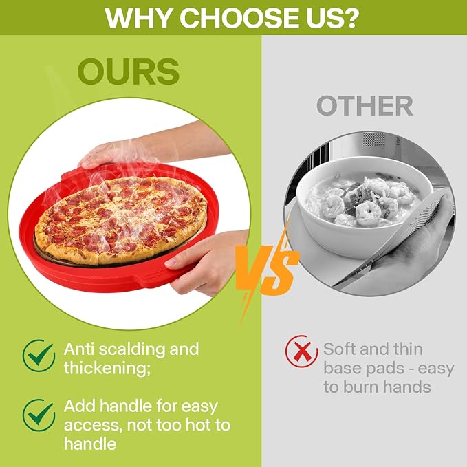 Microwave Splatter Cover for Food with Anti-scald Base Plate,Large Plastic & Silicone Vented Avoid Scalding Collapsible Guard Lid,Kitchen Essential Gadgets for Meal Prep-10.7 Inch (Red)