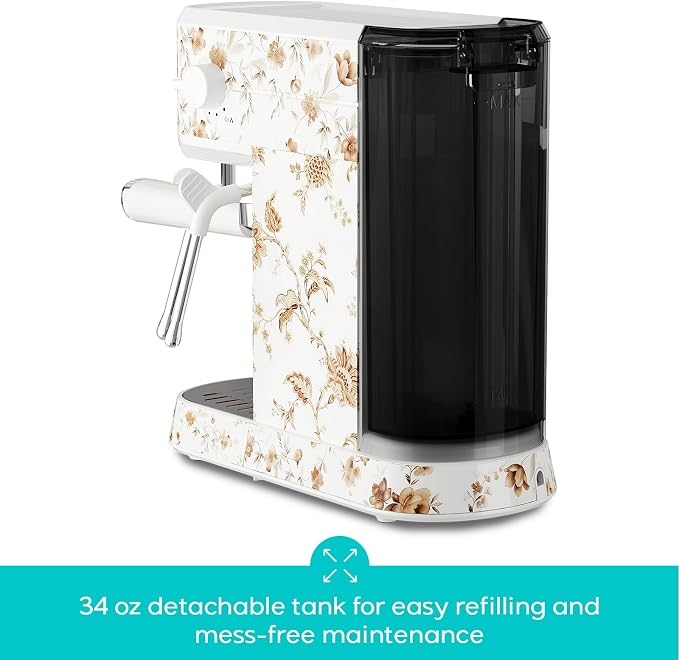 CASABREWS CM5418 Espresso Machine, Espresso Coffee Maker with Milk Frother | Stainless Steel, 20-Bar Pump, Built-in Pressure Gauge, Powerful Steam Wand for Cappuccino Latte for Home, 34oz Water Tank