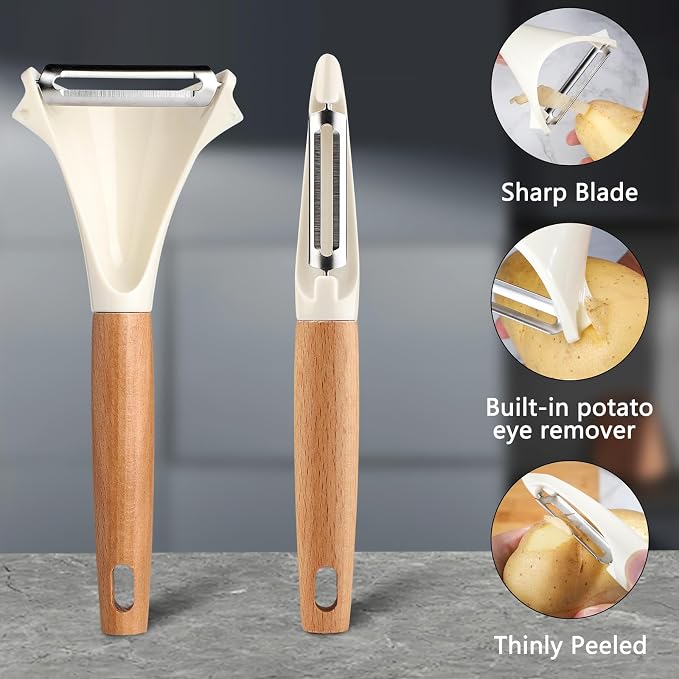 Potato Peelers Stainless Steel Swivel Peelers Y-Shaped and I-Shaped Peeler | Vegetable Peeler Set of 2 Carrot Fruit Peelers for Kitchen Home