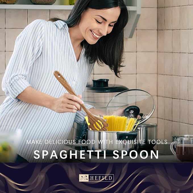 Wooden Spoons for Cooking, 9-Piece Acacia Wood Utensil Gift Set | Spoons and spatulas stir, mix, flip and serve; gift-ready box makes it ideal for housewarmings, weddings and new kitchens.