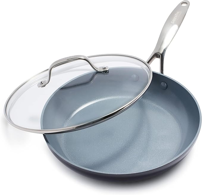 GreenPan Valencia Pro 10" Ceramic Nonstick Frying Pan with Lid | PFAS-Free Nonstick Skillet, Induction Ready, All Stovetop Compatible, Eggs & Omelets, Dishwasher Safe, Oven Safe up to 600F