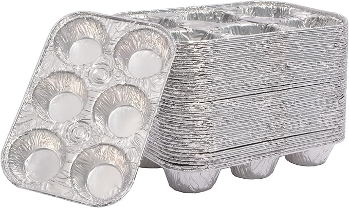 Waytiffer Muffin Pan 6-Cup Cupcake Aluminum Pans Favorite Muffin Tin Size for Baking Cupcakes - Standard Size (6-cup-20Pack) | Muffin Pan 6-Cup Cupcake Aluminum Pans Favorite Muffin Tin Size for Baking Cupcakes - Standard Size (6-cup-20Pack)