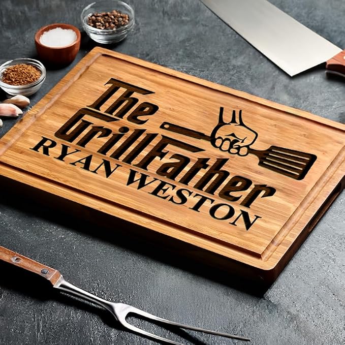 Personalized Gifts for Men Custom Engraved Cutting Board BBQ & Grilling Gift, Unique Grill Master Gift for Dad, Husband, or Father in Law Perfect Birthday or Christmas Gift for Men 2026