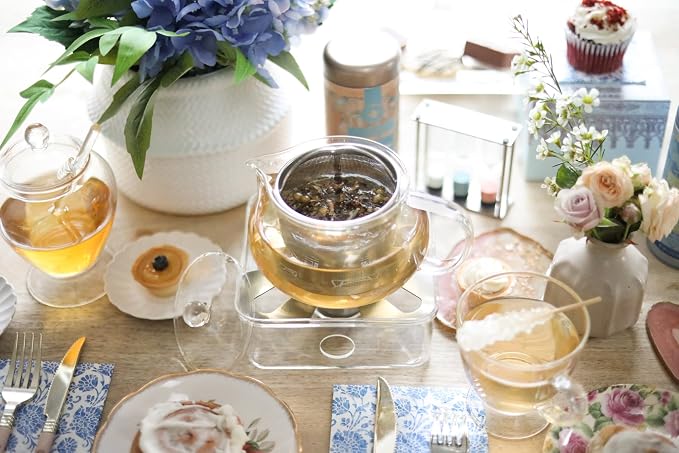 Teabloom Kyoto 2-in-1 Tea Kettle/Tea Maker – Heatproof Glass Teapot with Removable Loose Tea Filter – Tea Connoisseur's Choice