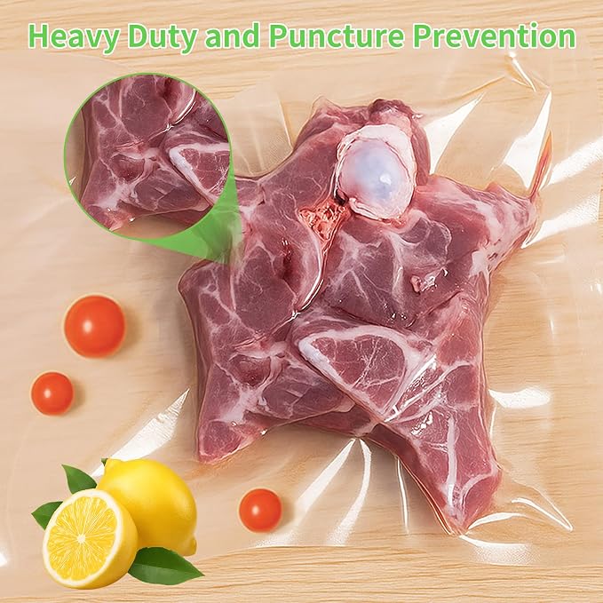 MakMeFre Plus Quart 10"x13"Vacuum Sealer Bags 200ct for Food Storage | BPA Free PreCut Food Grade,Commercial Grade,Heavy Duty Vacuum Food Freezer Bags,Great for Sous Vide Vacuum Sealer