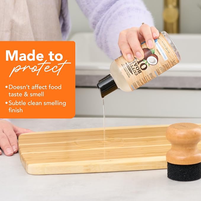 CLARK'S Cutting Board Oil made with Organic Coconut Oil, 12 Oz - Food Grade | Food Safe MCT Coconut Oil, Deep Wood Nourishment, Prevents Drying & Cracking, Butcher Blocks & Bowls