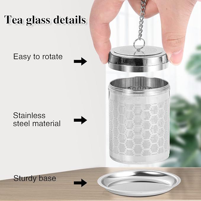 2 Pack Tea Infusers For Loose Tea, Stainless Steel With Lid | 304 Stainless Steel, Fine Mesh Filter, 2 Sizes, Fits Most Cups And Teapots, With Drip Trays, Dishwasher Safe