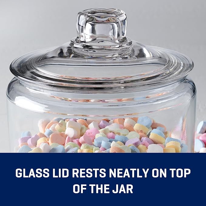 Anchor Hocking Heritage Hill 1/2 Gallon Glass Jar with Lid, Set of 2