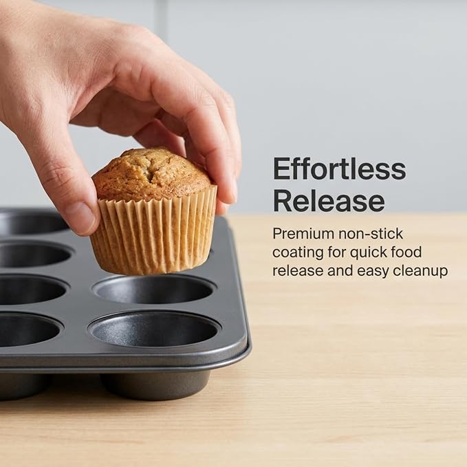 Artcochan 2 Pack Mini Muffin Pan with 400 Cupcake Liners for Baking, 24 Cup Nonstick Carbon Steel Cupcake Pan,Mini Muffin Tin for Baking Supplies