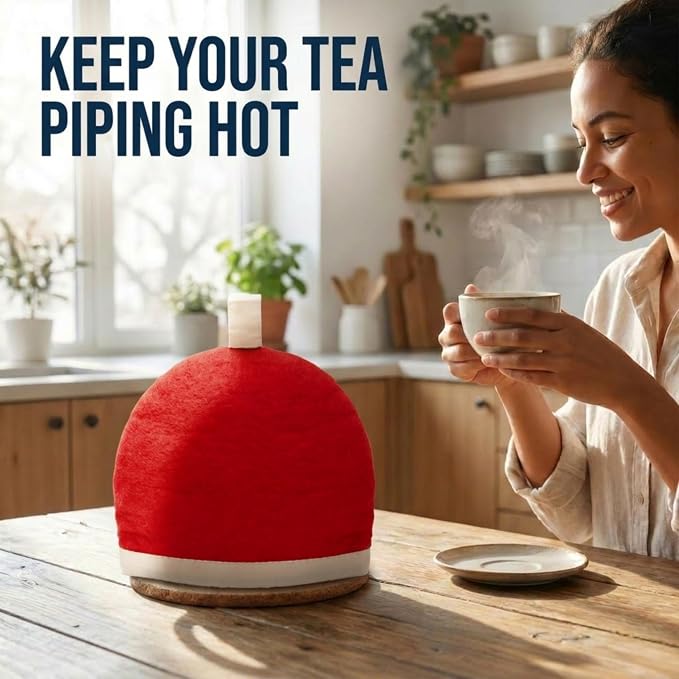 Glaciart One Wool Teapot Cozy Kettle Cover | Dome Shaped Large Tea Cosy, Kettle or French Press | Handmade & Needle Felted from Natural Wool | Warms Up to 2 Hours | Great as Gift