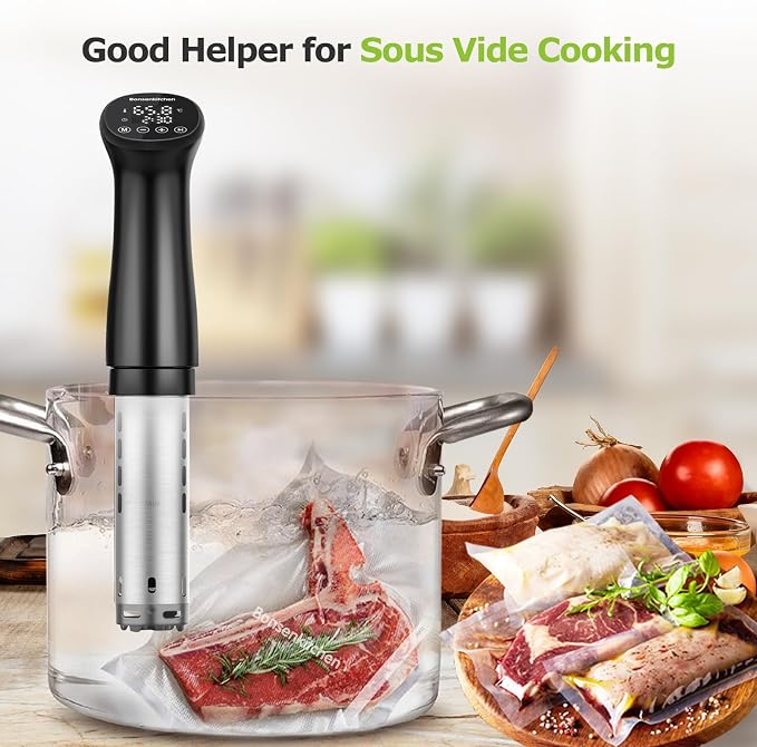 Bonsenkitchen Vacuum Food Sealer Rolls Bags for Food, 2 Packs 8 in x 20 ft | BPA-free, Heavy-duty Small Vacuum Seal Bags, Durable Commercial Customized size for Storage and Sous Vide Cooking, VB3206